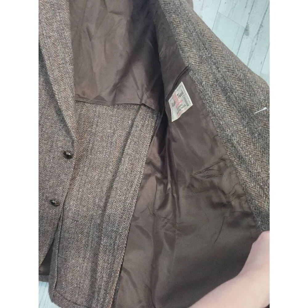 VTG Harris Tweed Handwoven Scottish Wool Blazer Sport Coat Sz. 44 EST